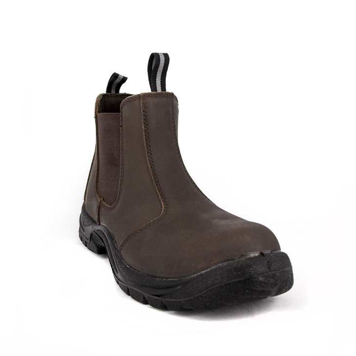 高品質の茶色の革の安全靴 3104
