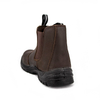 Квалитетне браон кожне заштитне ципеле 3104