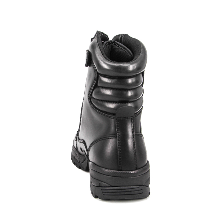Crne muške policijske vojne kožne čizme s patentnim zatvaračem 6273