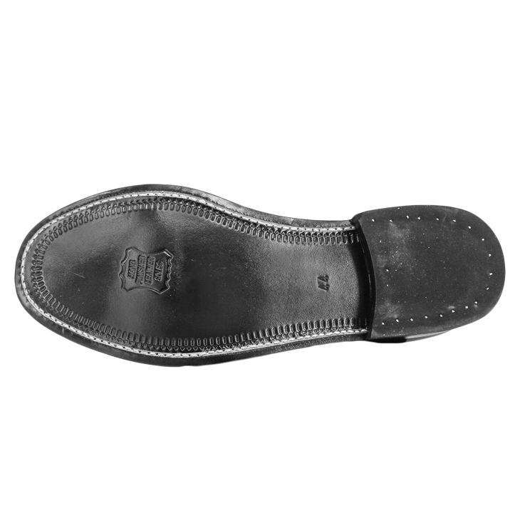 Sepatu kantor sol karet anti slip tipe pergelangan kaki kulit hitam 1247