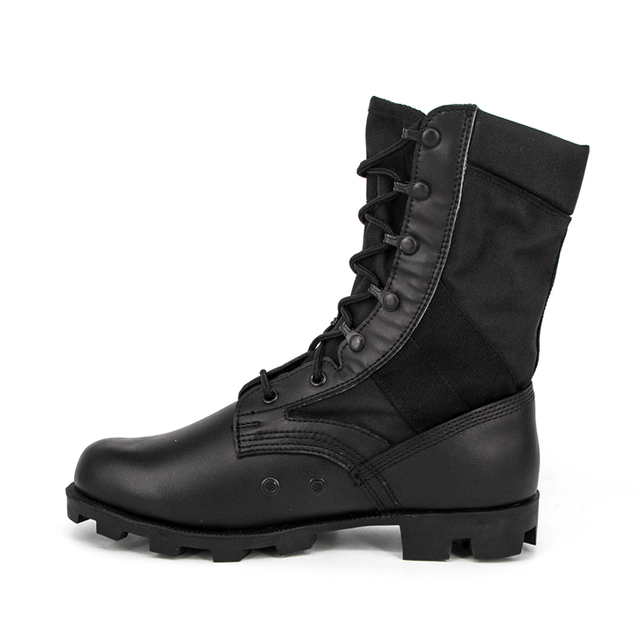 Черные резиновые ботинки в стиле милитари 5220