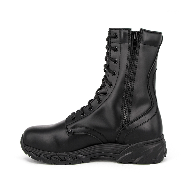 Wytrzymałe, wojskowe, taktyczne buty w całości skórzane w kolorze czarnym 6235 
