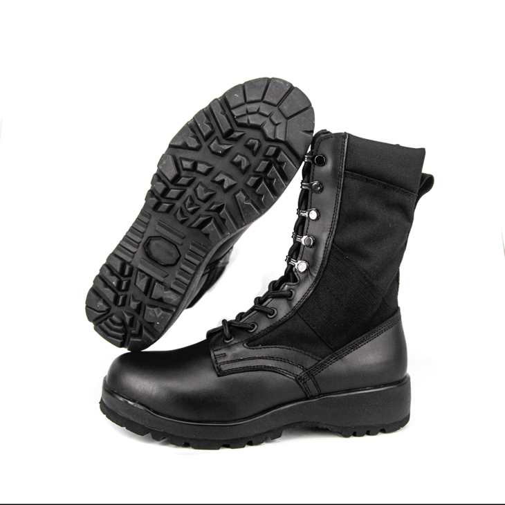 Υψηλής ποιότητας δερμάτινες τακτικές μπότες ζούγκλας σε μαύρο χρώμα 5229