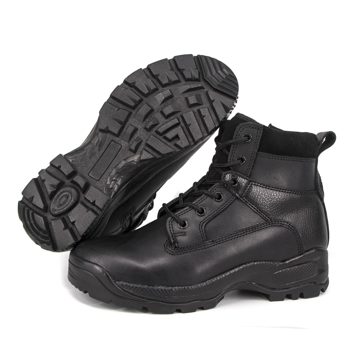 تلاش کرنے والا واٹر پروف سیاہ چمڑے کے مکمل جوتے 6110