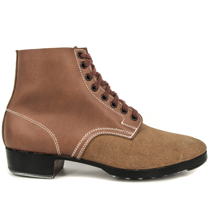 Немецкие коричневые кожаные ботинки в стиле милитари на заказ 6287