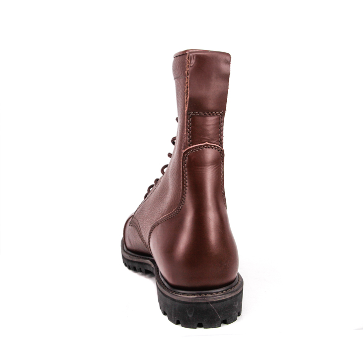 Military combat brown color in army full leather boots 6208