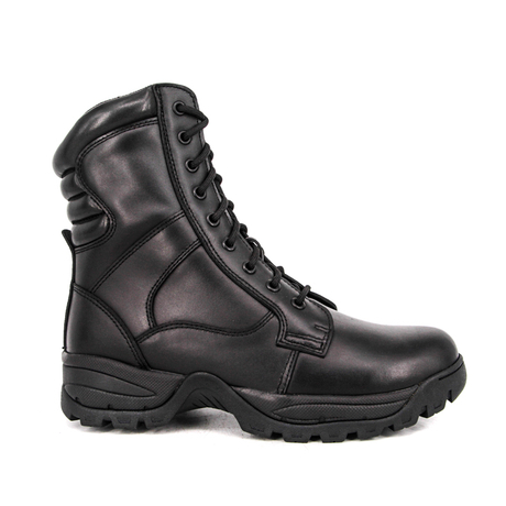 Black men police zipper military leather boots 6273 from China ...