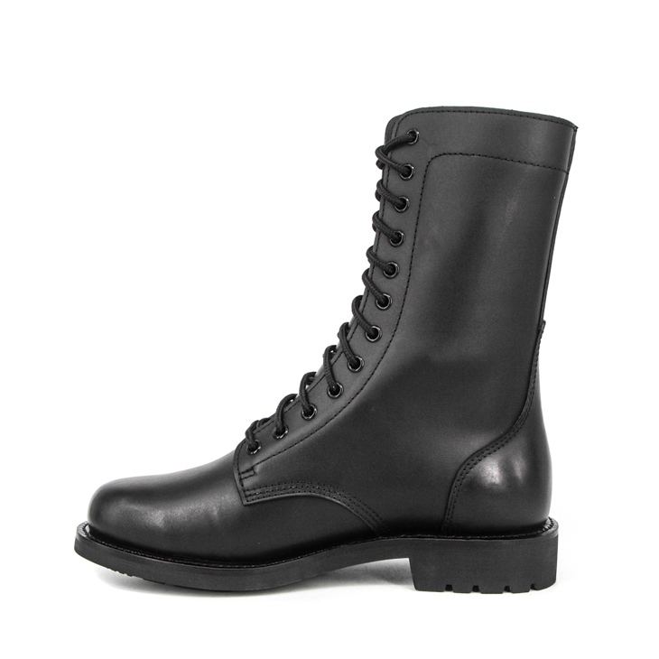 Men's army black genuine leather boots 6276