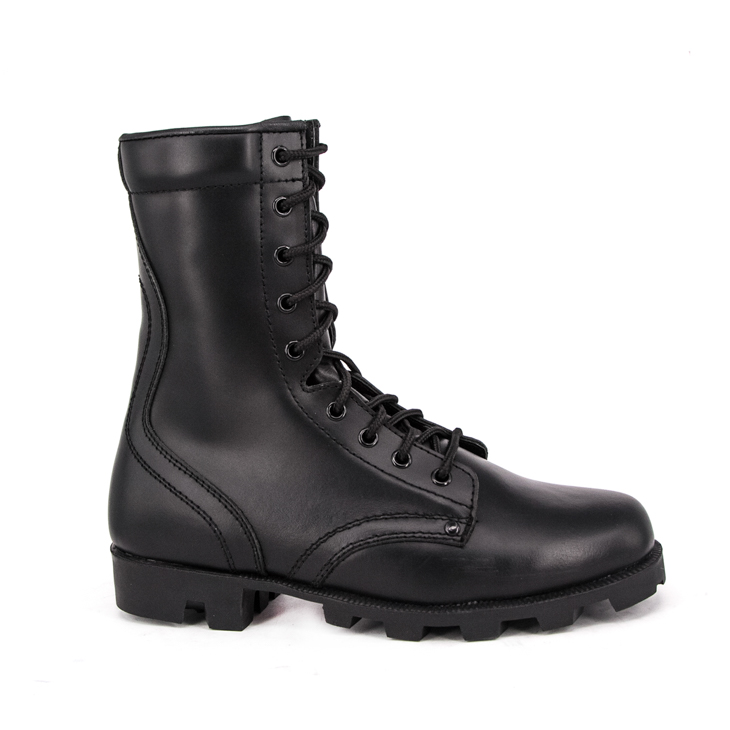 Military field black combat full leather boots 6236