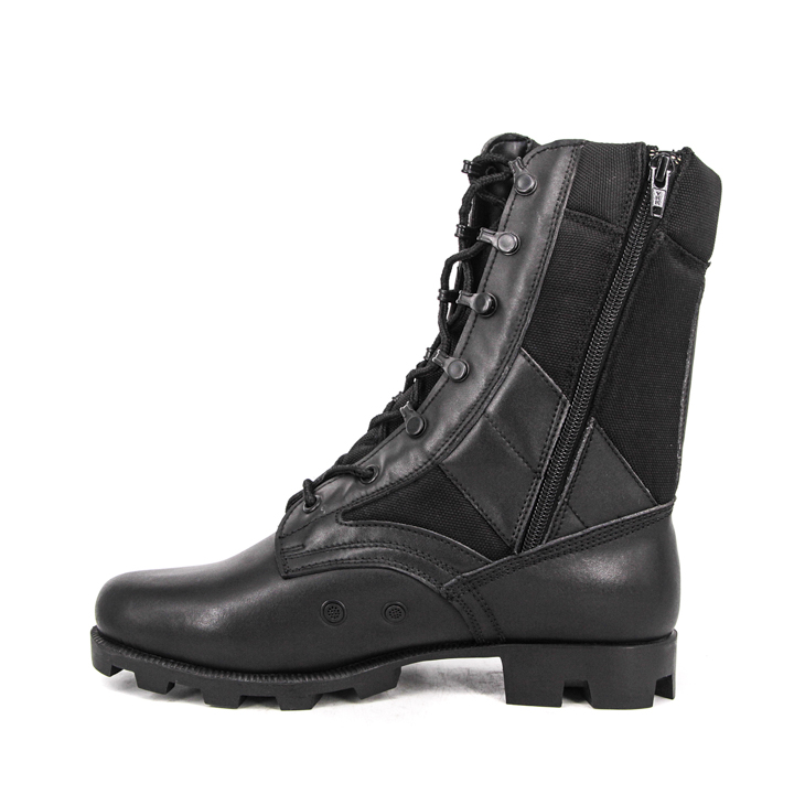 Black british army jungle boots with zipper 5204