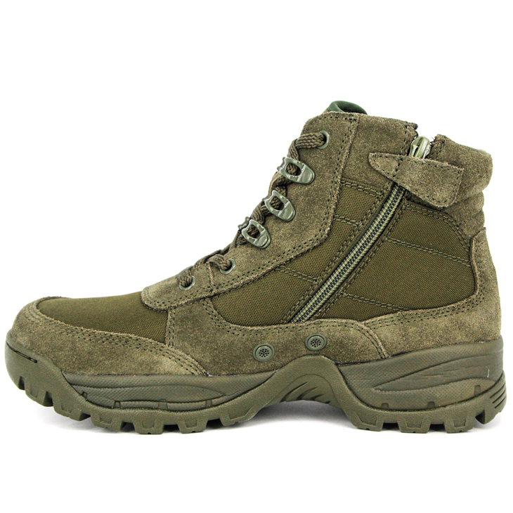 Замшеві зелені армійські черевики 7102
