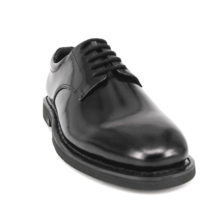 Flat leather oxford military office shoes 1215