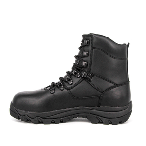 Çizme lëkure luftarake policore të zeza deri në kyçin e këmbës 6105