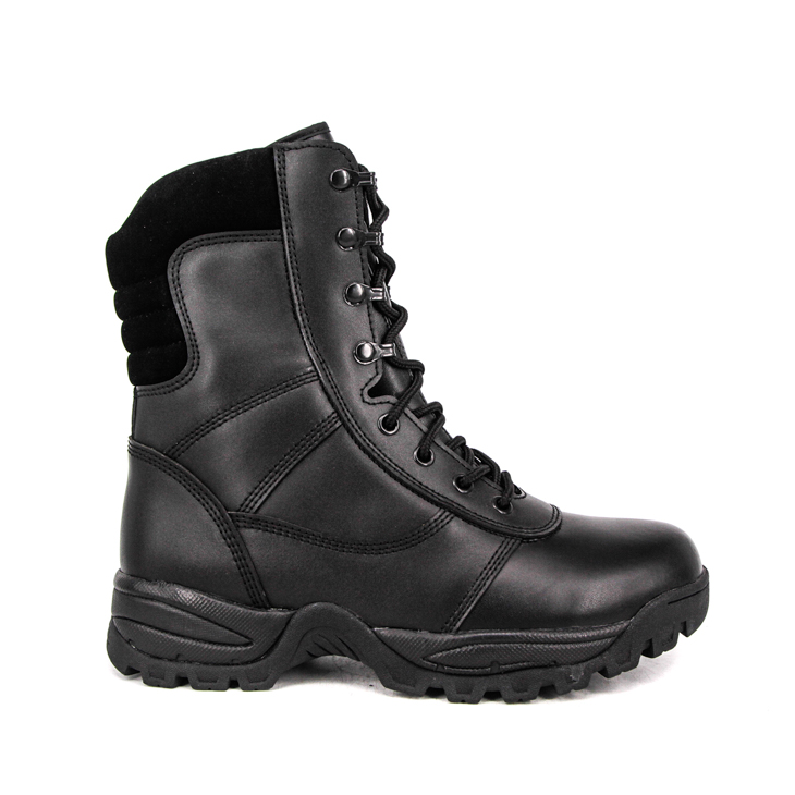 Supply military good price black combat full leather boots 6227