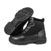 Black police leather tactical boots 4112