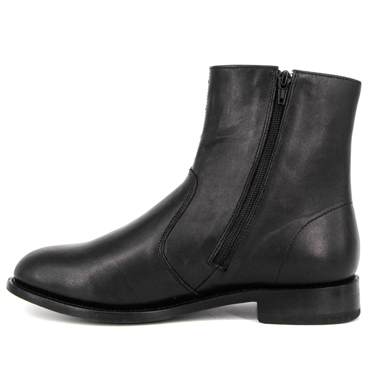Черные кожаные офисные туфли до щиколотки с противоскользящей резиновой подошвой 1247