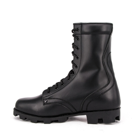 Milit&auml;rische Feldstiefel aus schwarzem Vollleder 6236