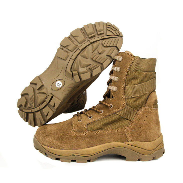 Hot weather brown color 8 inch tactical desert boots 