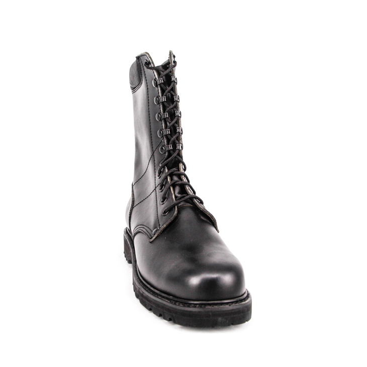 High gloss custom length Japanese military full leather boots 6272