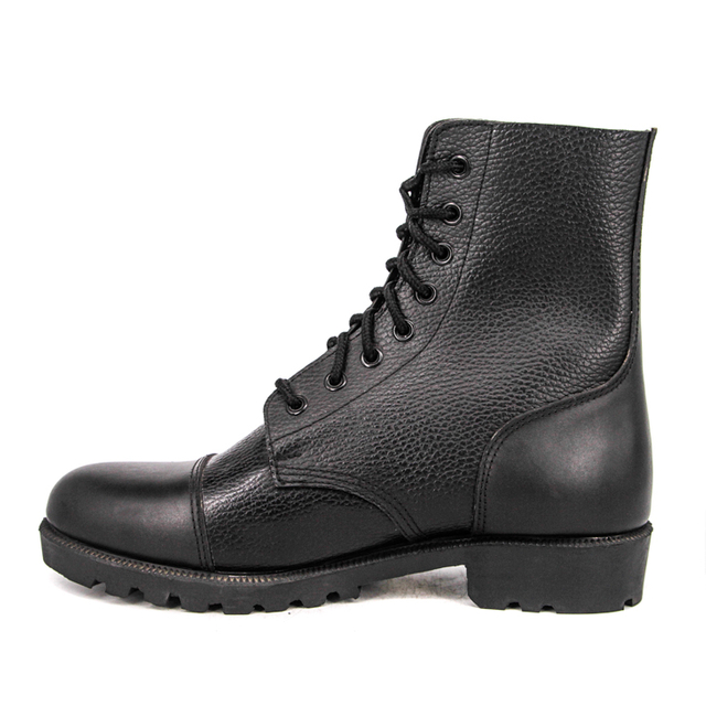 Sepatu bot kulit militer kantor pria kulit hitam 6120