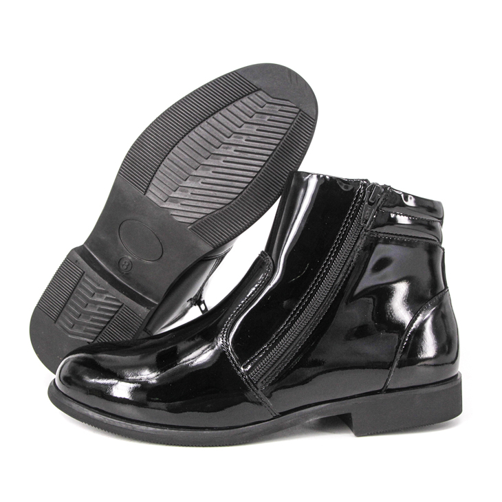 Youth shiny high gloss military office shoes 1283