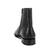 Schwarze, knöchelhohe, rutschfeste Büroschuhe aus Leder mit Gummisohle 1247