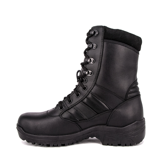Combat durable waterproof black tactical full leather boots 6234