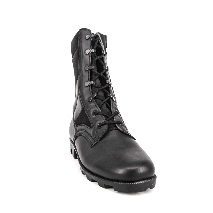Sepatu bot hutan tentara Inggris hitam dengan ritsleting 5204