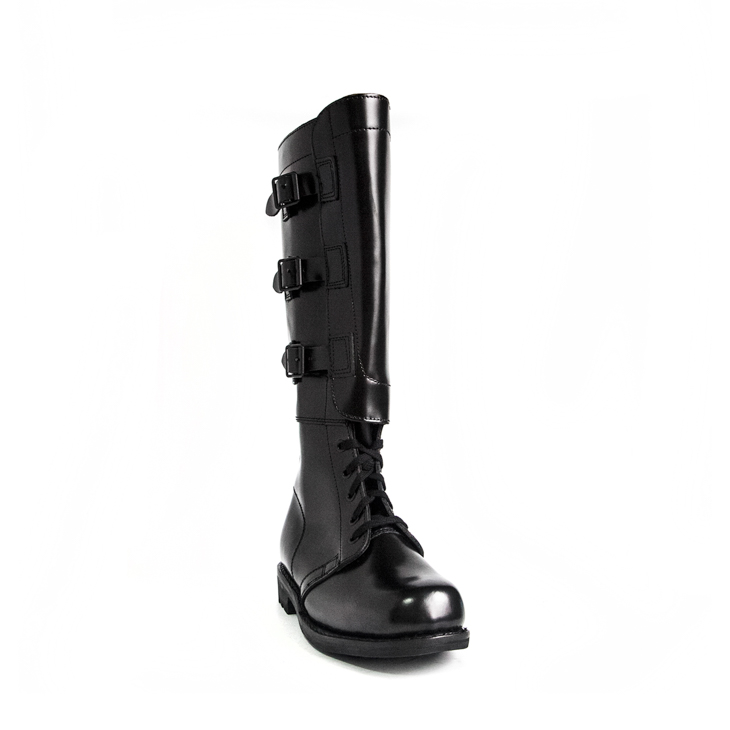 Youth knee-High black cowhide concierge boots 8202